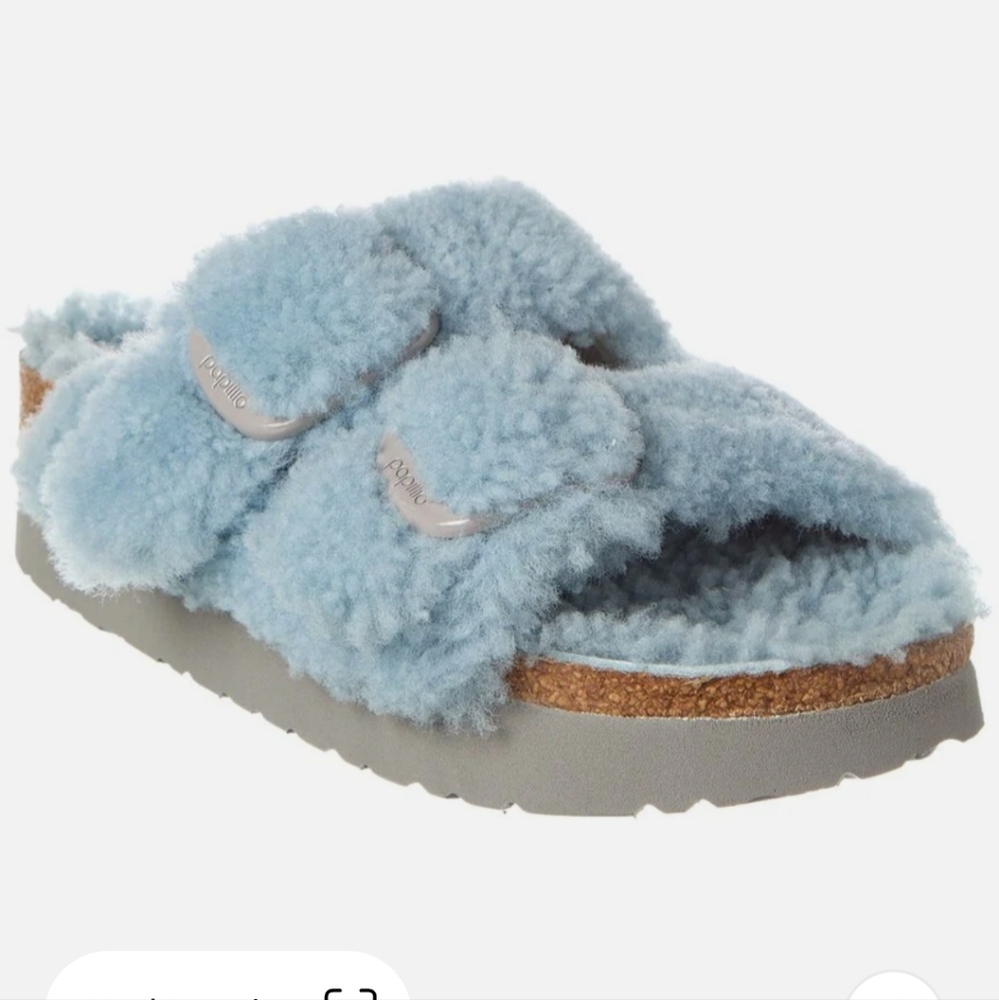 Birkenstock Papillio Arizona Teddy Shearling Big Buckle Sandals - Picture 1 of 6